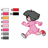 Dora Running Embroidery Design